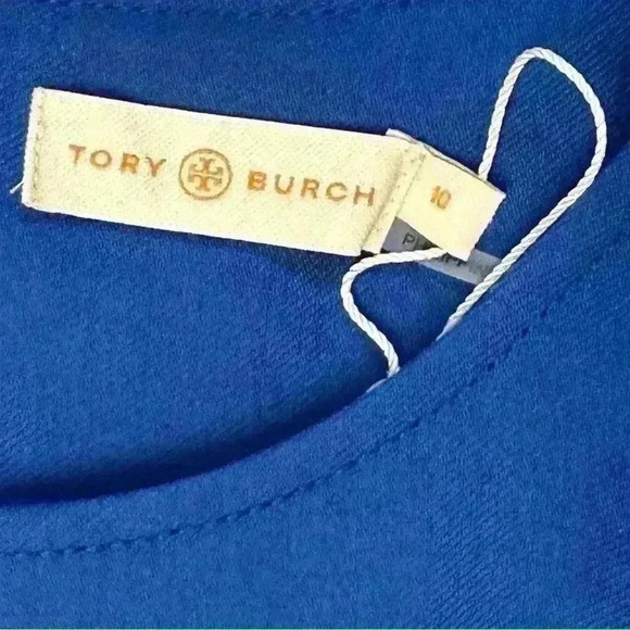 NWT Tory Burch Jane Dress Blue Dahlia Cap Sleeve Knee Length Size 10 - Picture 6 of 11